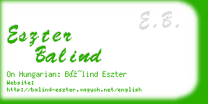 eszter balind business card